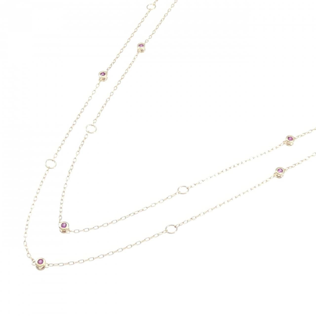 K10YG 2WAY ルビー ネックレス 0.30CT