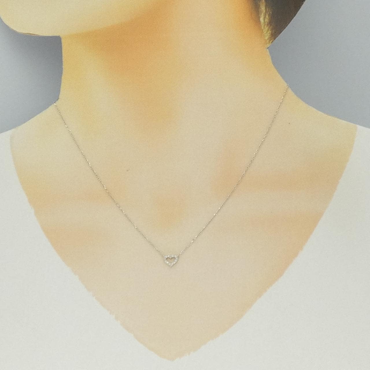 クミキョク ハート ダイヤモンド ネックレス 0.05CT