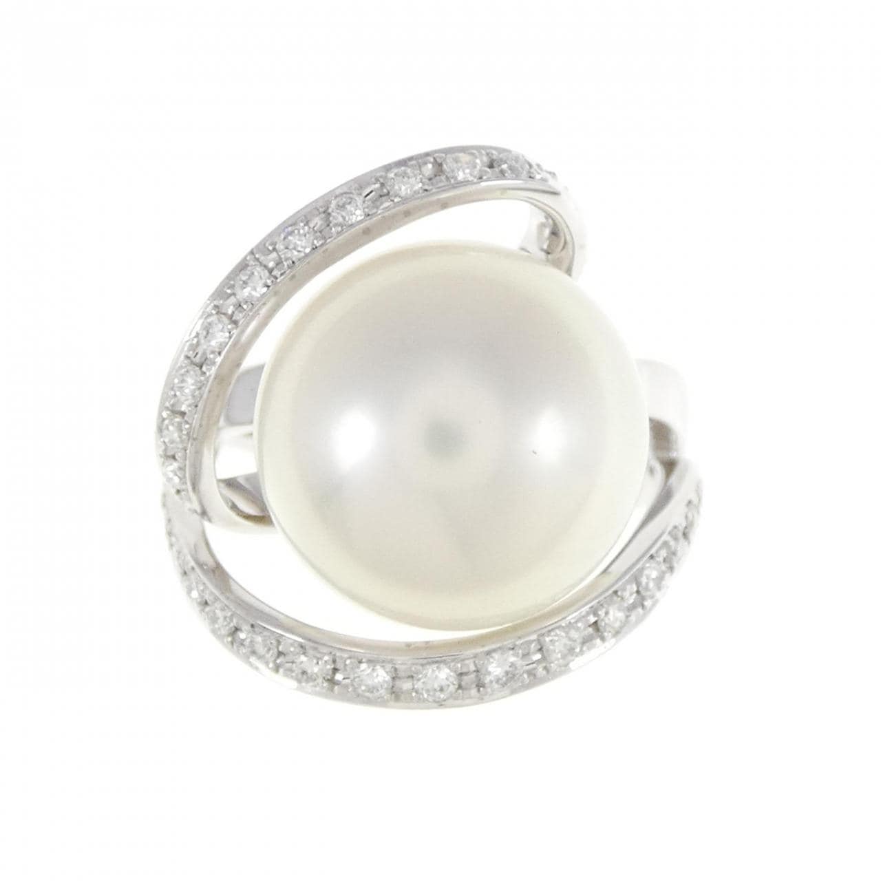 K18WG White Butterfly Pearl ring 14mm