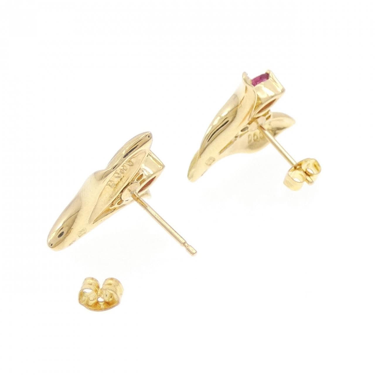 K18YG ルビー ピアス 0.41CT