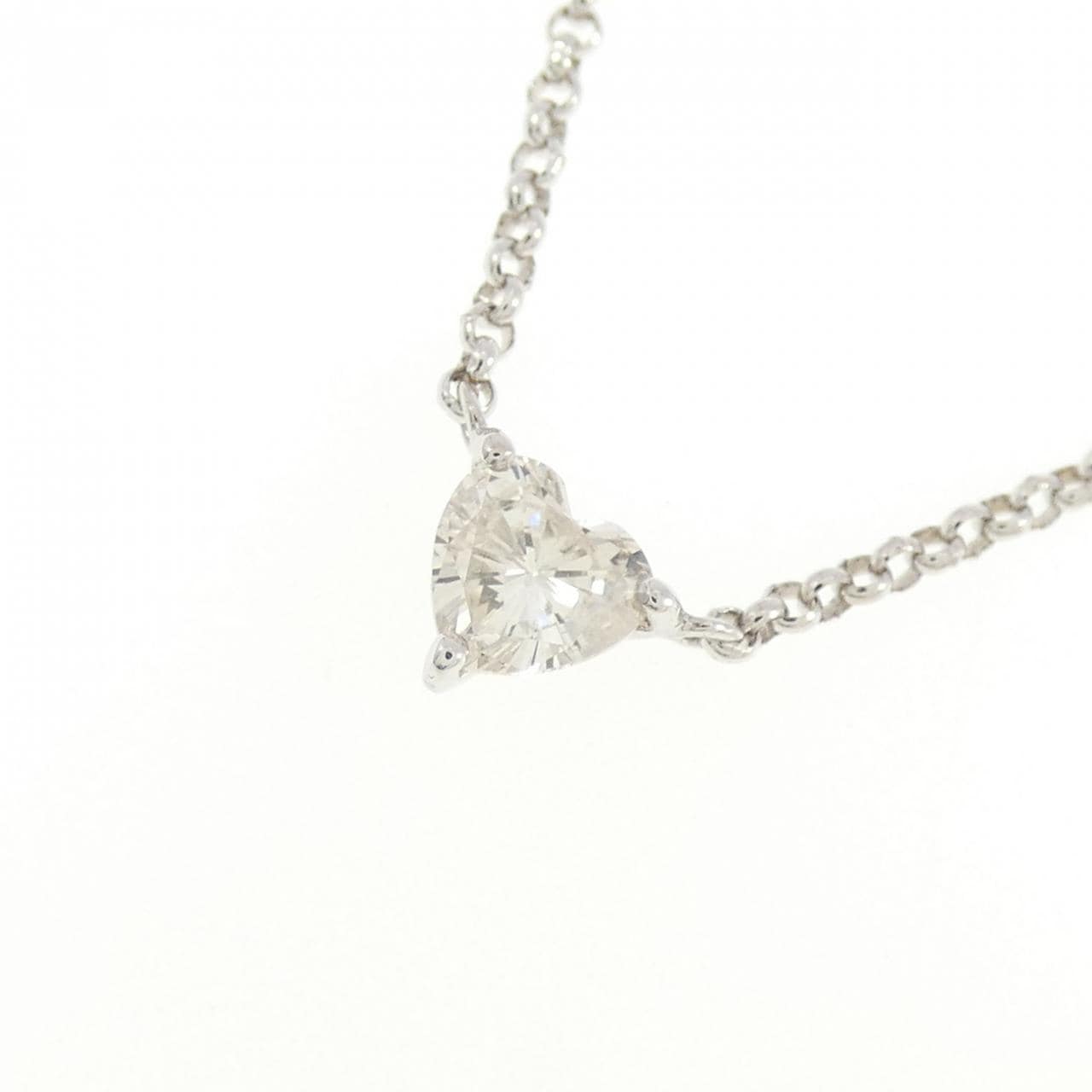 K18WG 心形鑽石項鍊 0.32CT