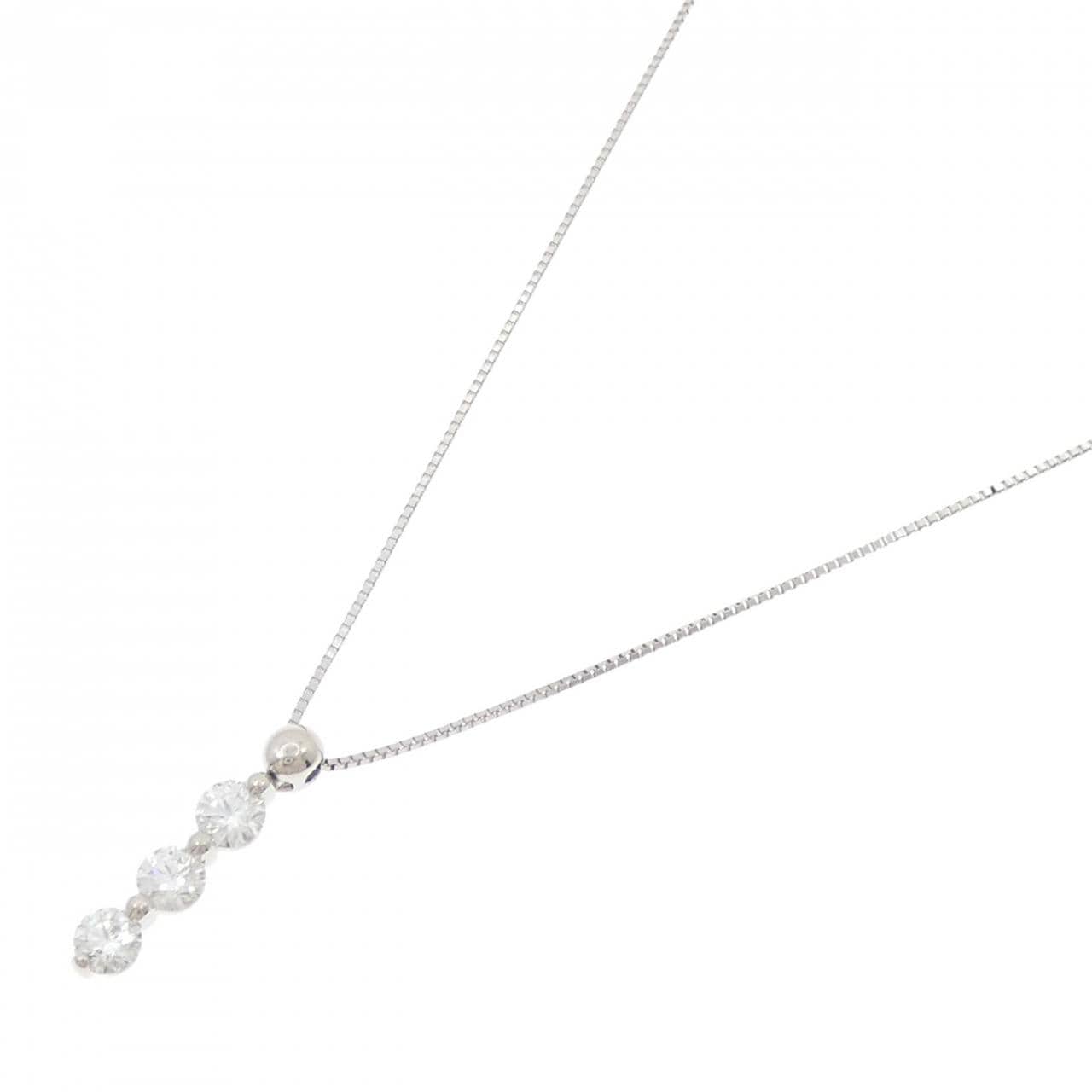 PT/PT850 スリーストーン ダイヤモンド ネックレス 0.713CT
