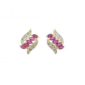 K18YG/K18WG ルビー ピアス