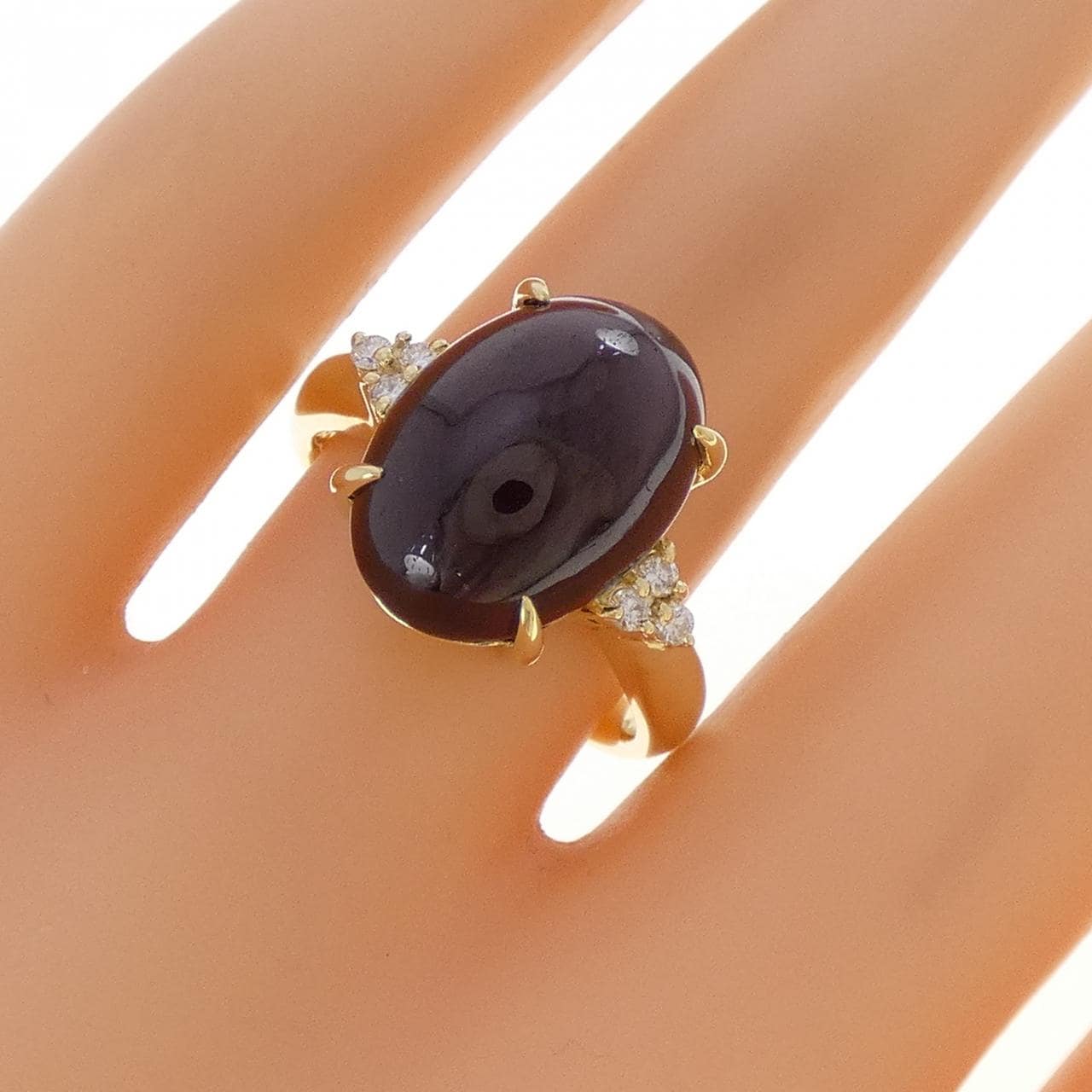 K18YG ガーネット リング