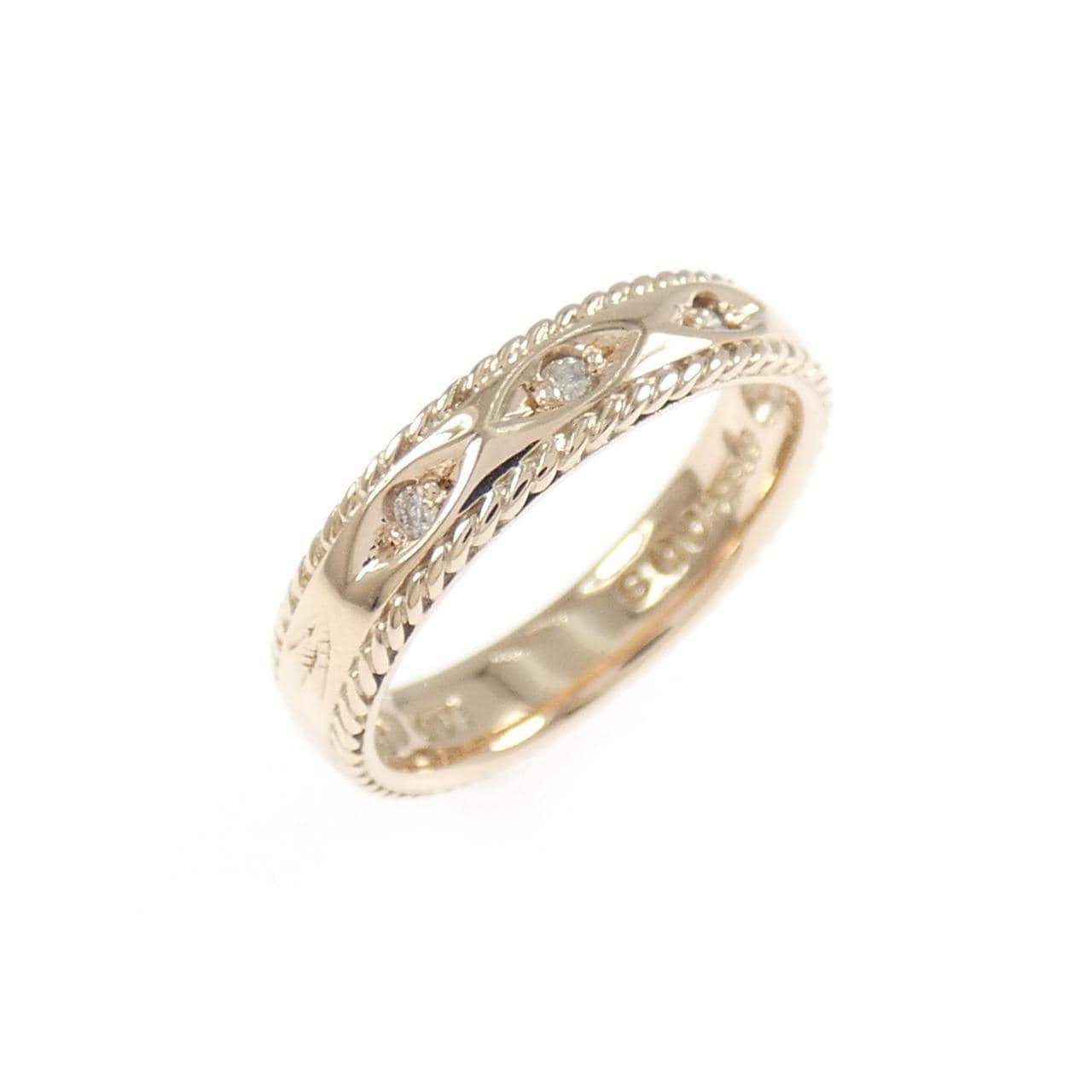アガット ダイヤモンド ピンキー リング 0.03CT