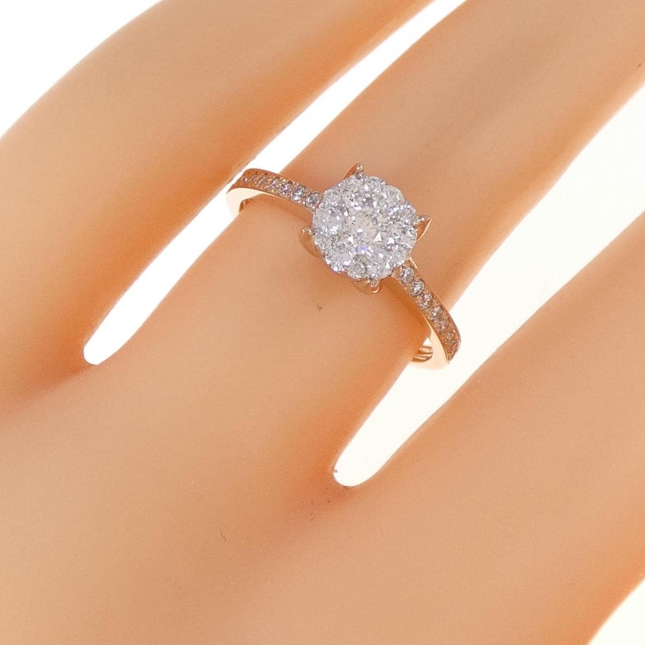 K18PG/PT ダイヤモンド リング 0.123CT