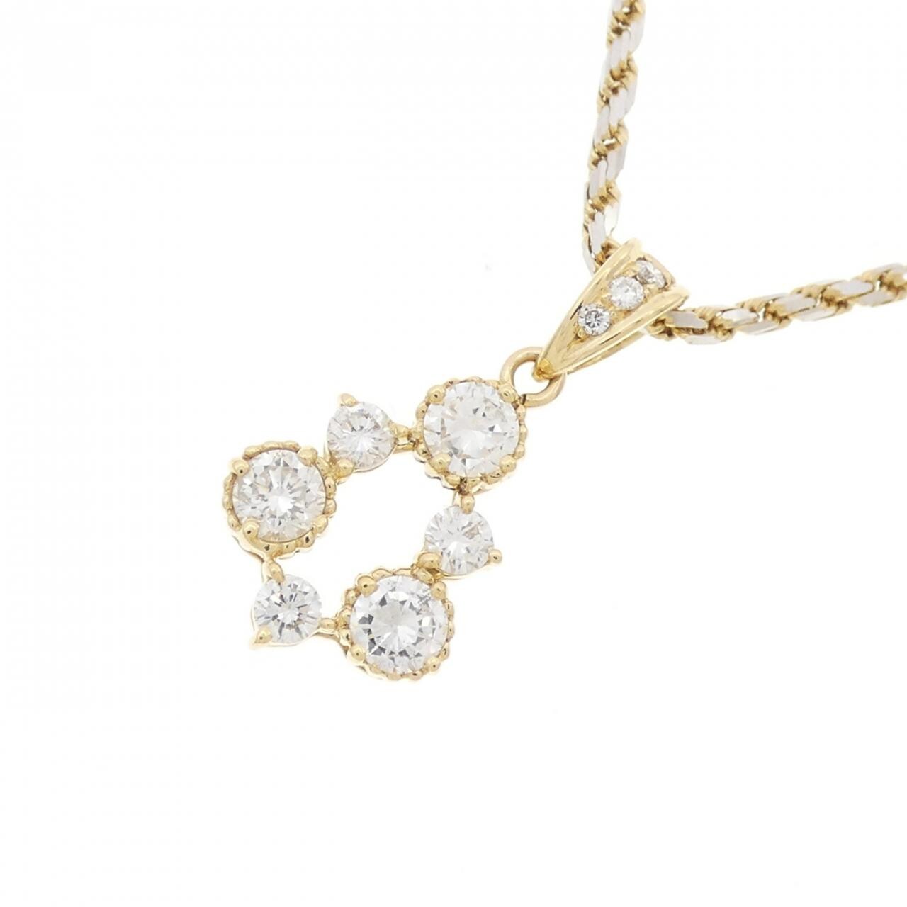 K18YG/750YG/750WG ダイヤモンド ネックレス 1.03CT