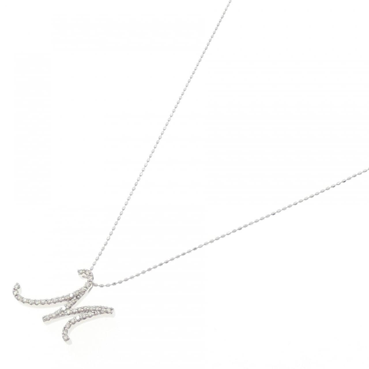 セイレーン アズーロ イニシャルM ダイヤモンド ネックレス 0.20CT