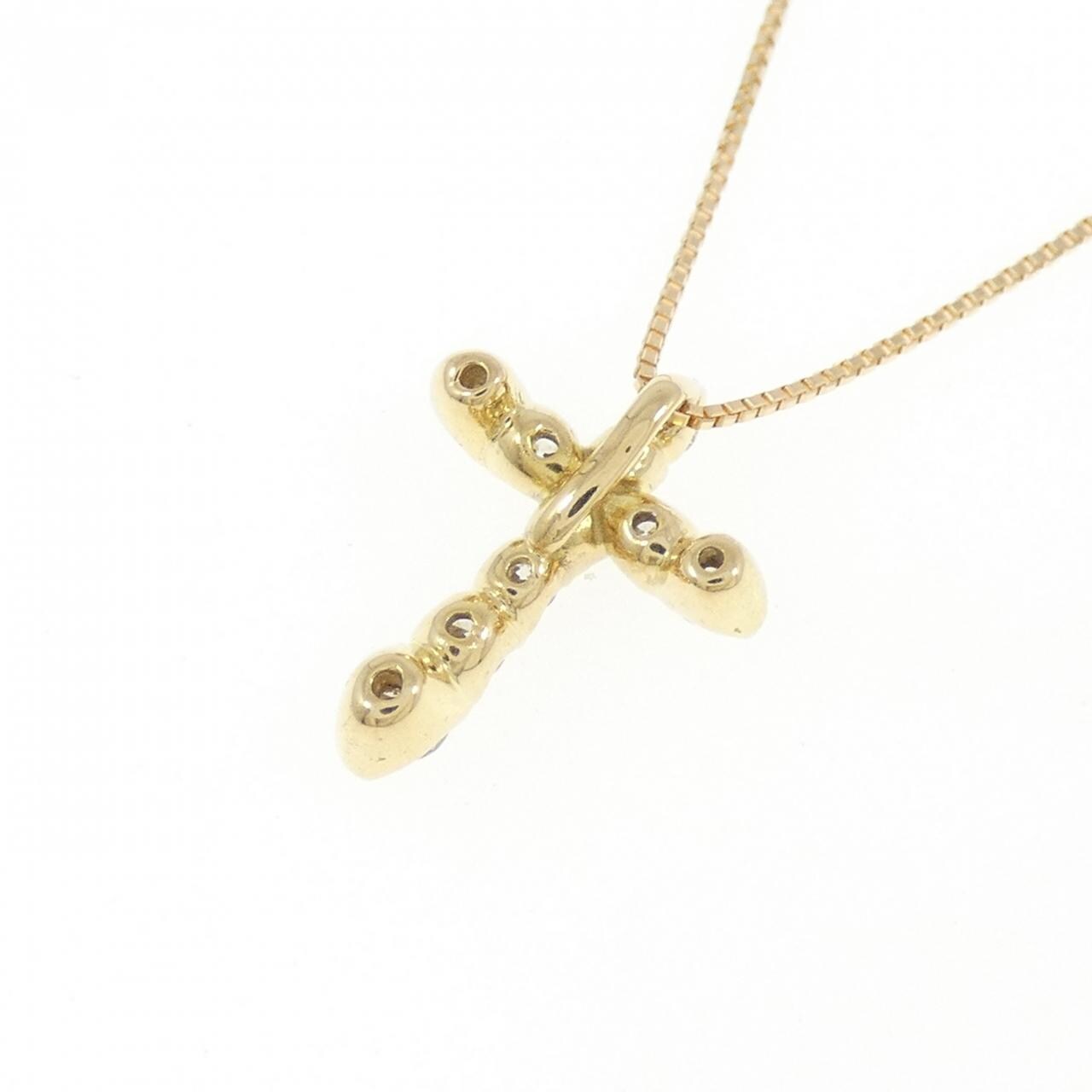 K18YG クロス ダイヤモンド ネックレス 0.30CT