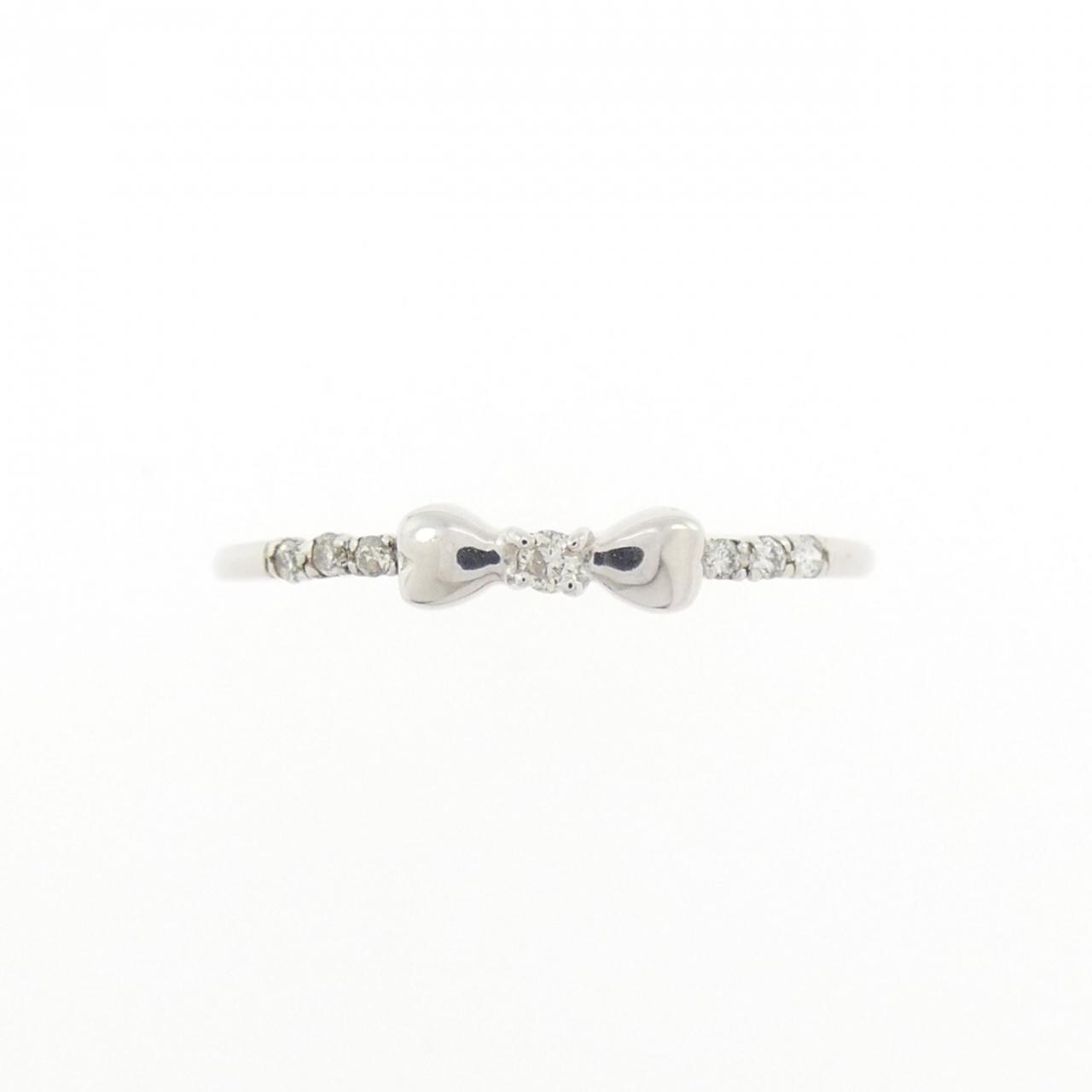 K10WG リボン ダイヤモンド リング 0.04CT