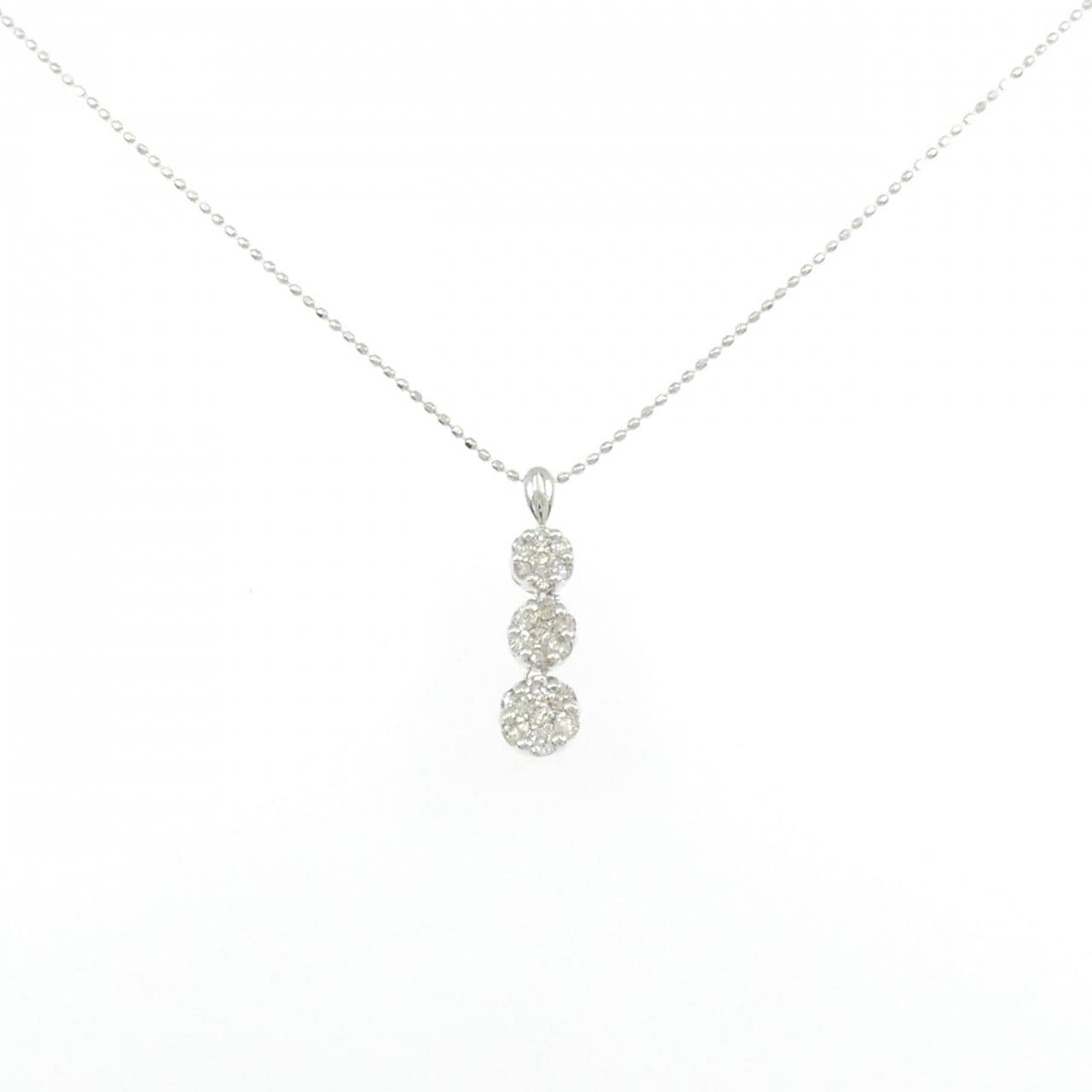 K18WG ダイヤモンド ネックレス 0.37CT