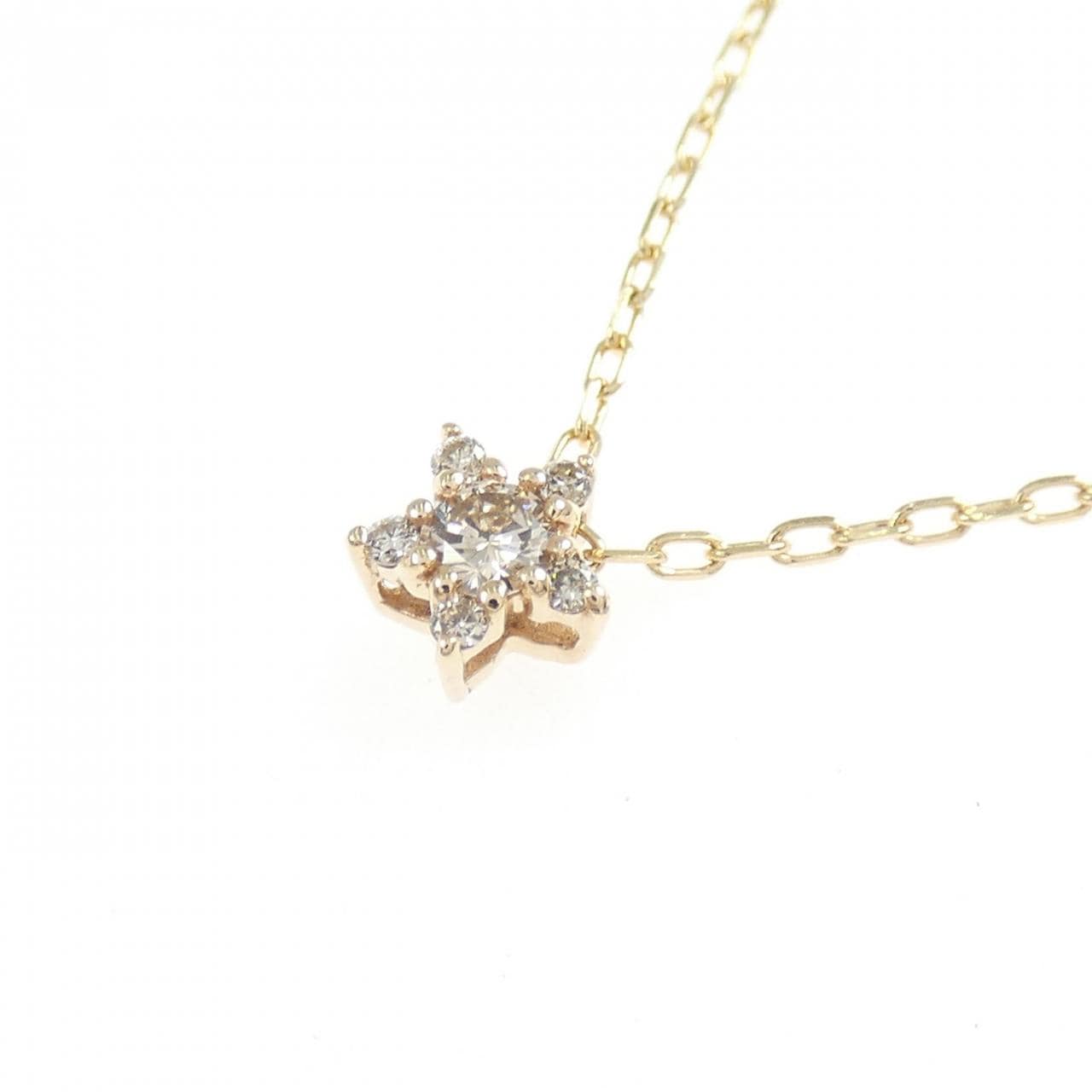 K10YG スター ダイヤモンド ネックレス 0.08CT