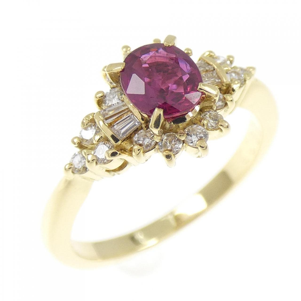 K18YG ルビー リング 0.45CT