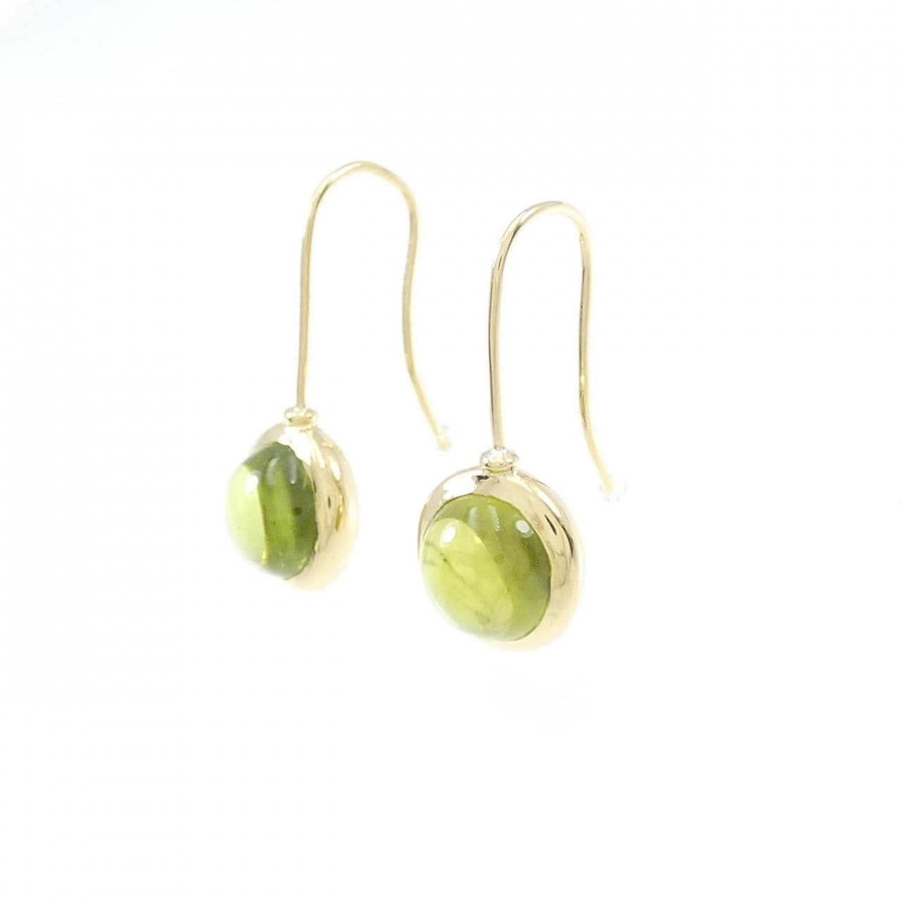 K18YG Peridot earrings