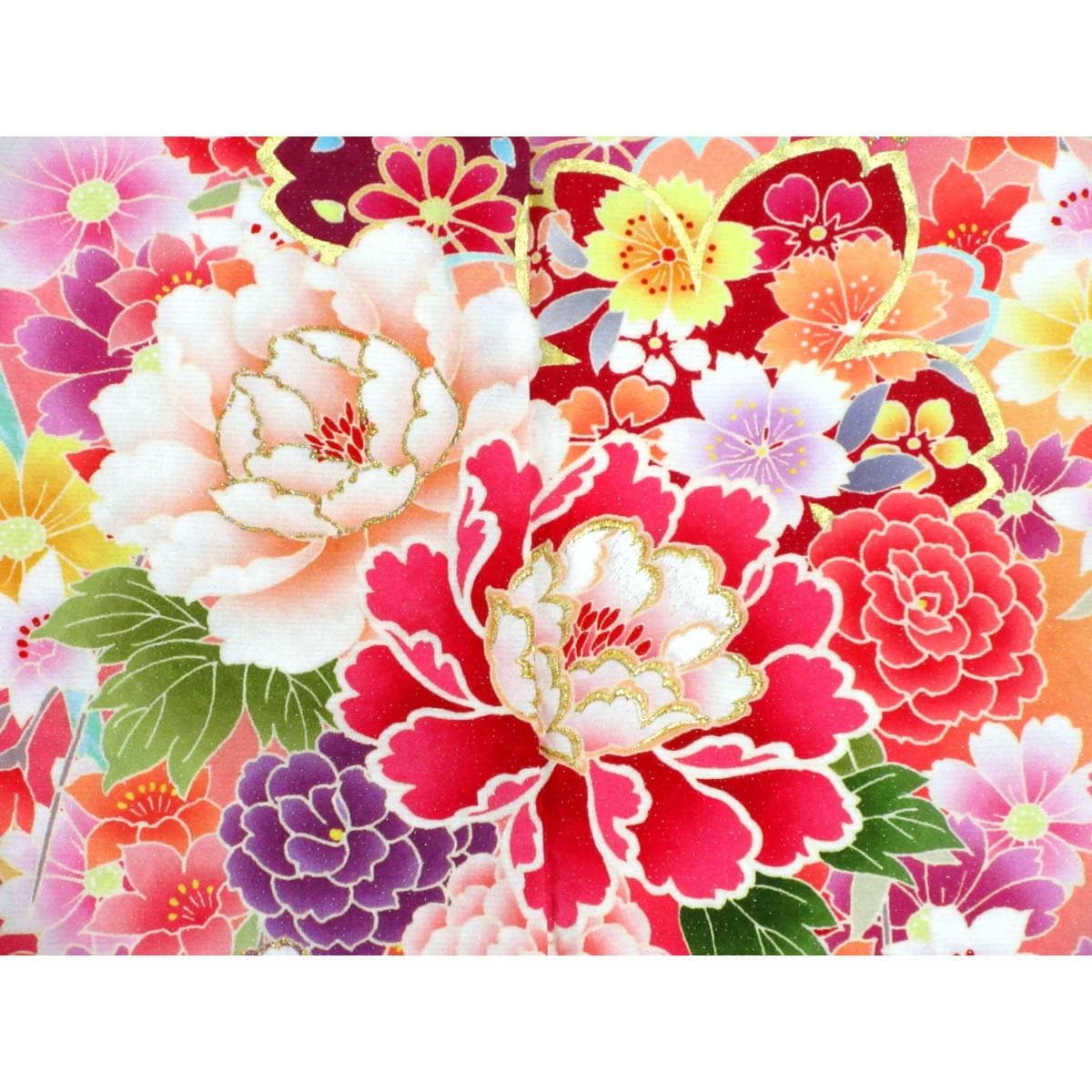 振袖　友禅金彩加工　刺繍入りボカシ染