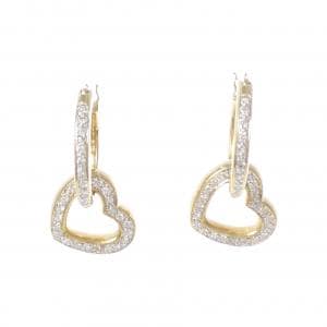 K18YG/K18WG 2WAY ハート ダイヤモンド ピアス 0.24CT