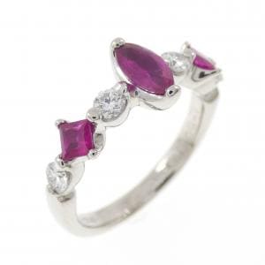 PT900 ルビー リング 0.49CT