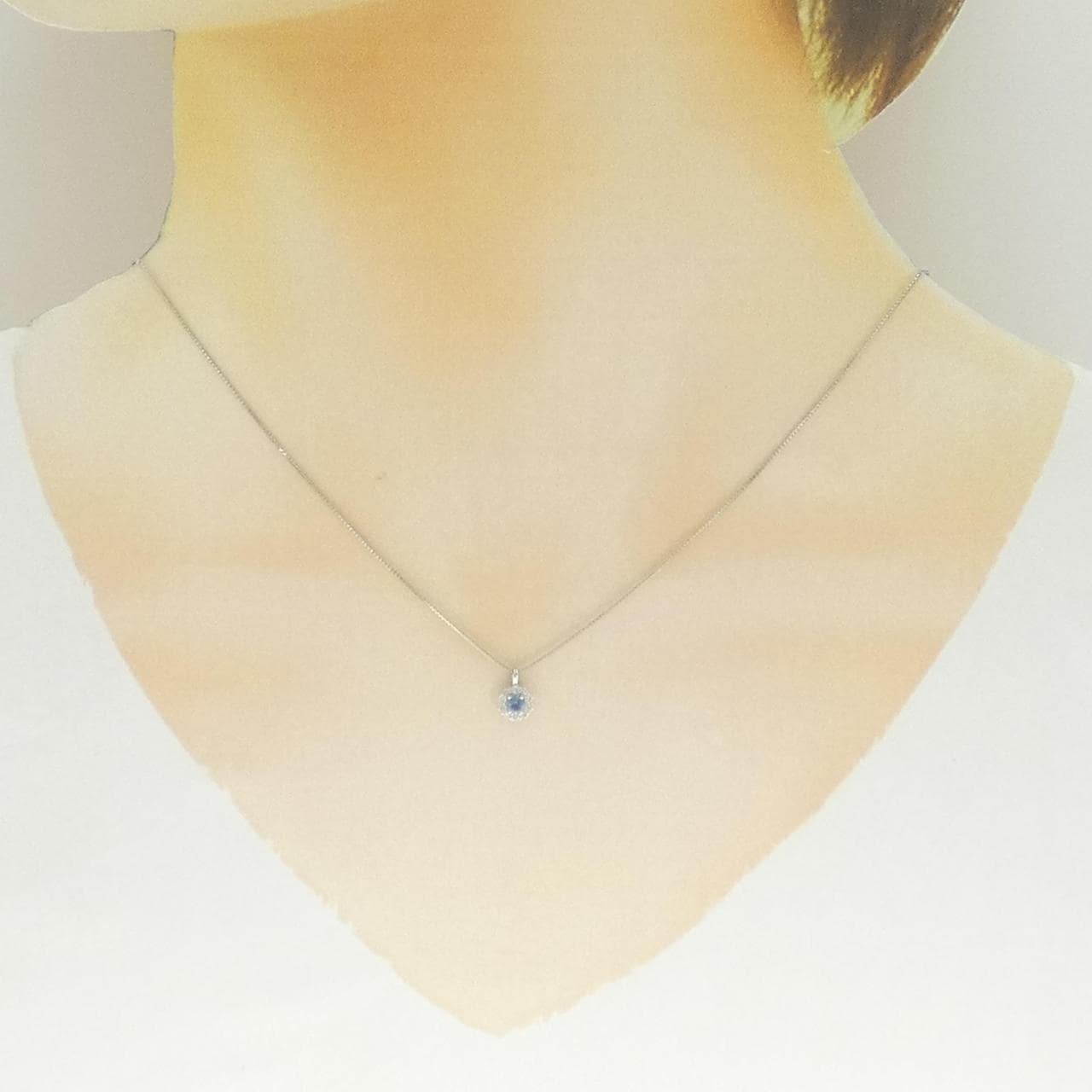 PT950/PT850 アクアマリン ネックレス 0.11CT