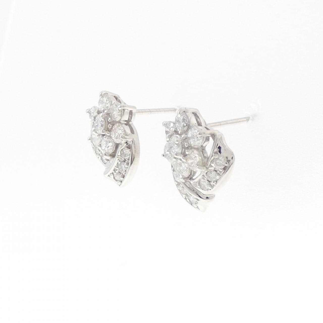 PT900 フラワー ダイヤモンド ピアス 1.00CT