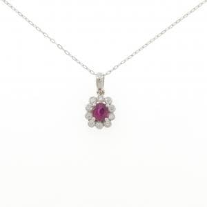 PT900/PT850 ルビー ネックレス 0.38CT