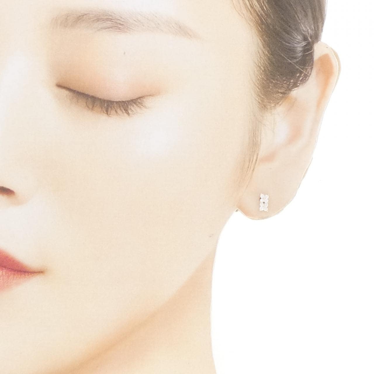 【リメイク】K10YG フラワー ダイヤモンド ピアス 0.20CT