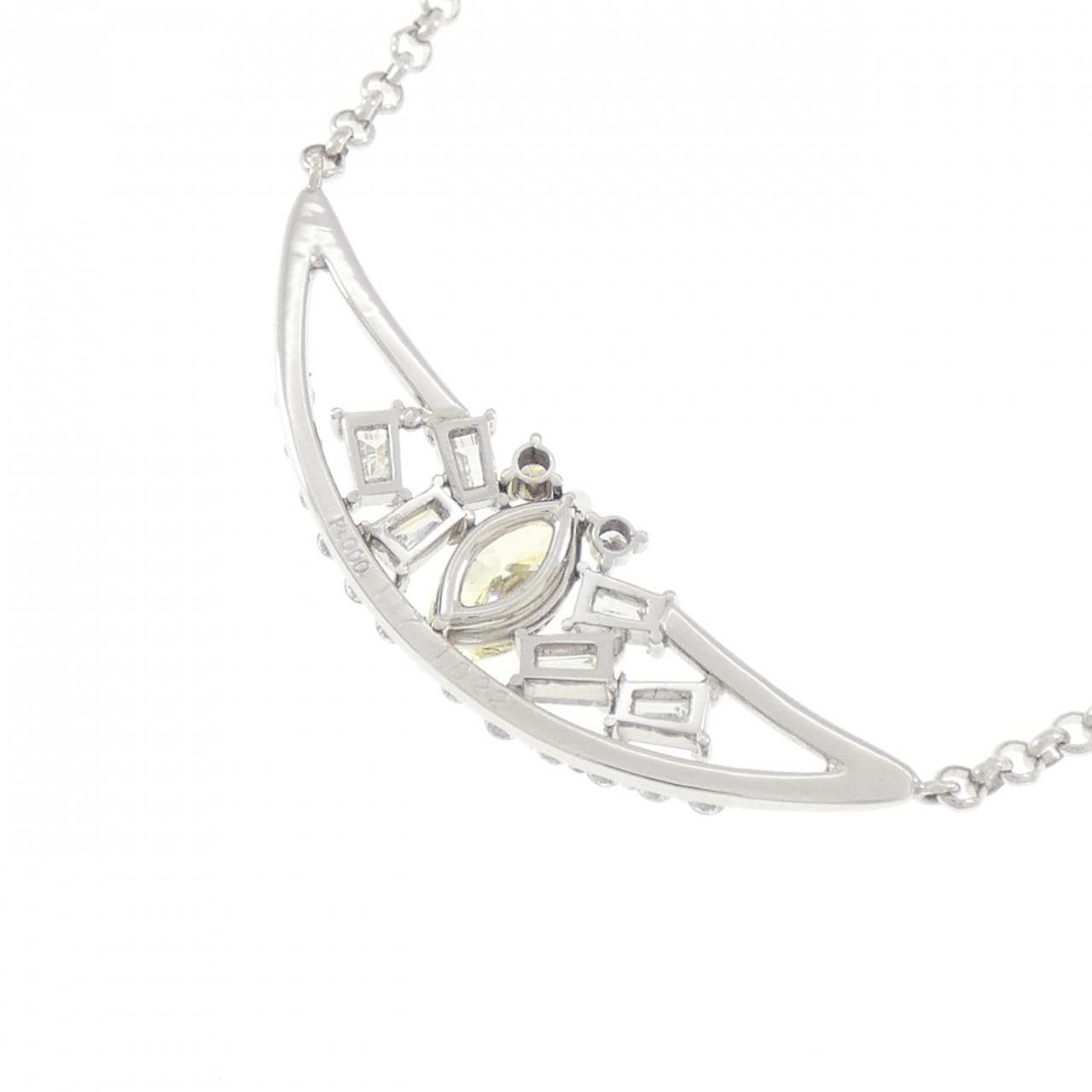 PT900/PT850 ダイヤモンド ネックレス 1.022CT LY SI2 マーキスカット