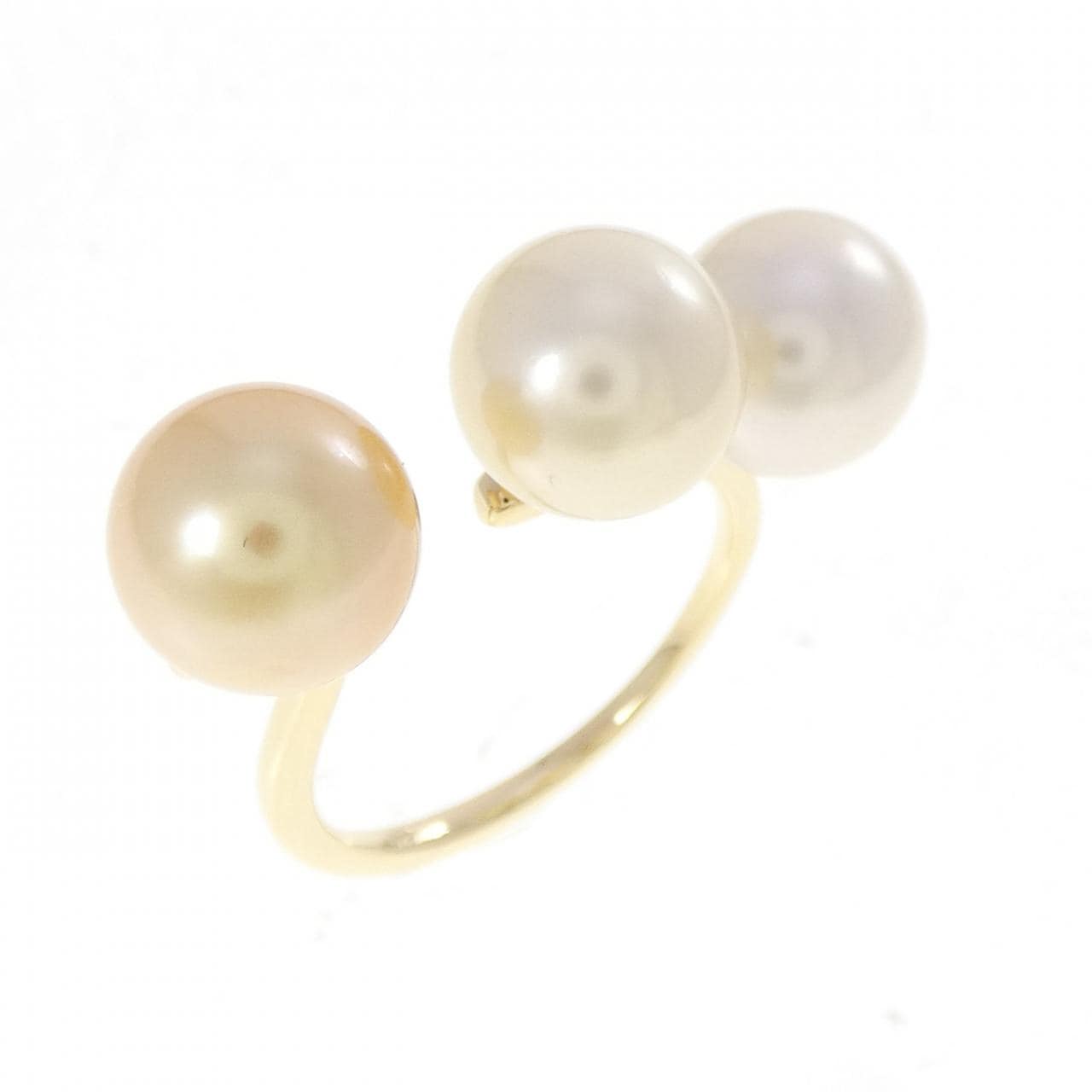 K18YG 白蝶パール リング 8.8mm