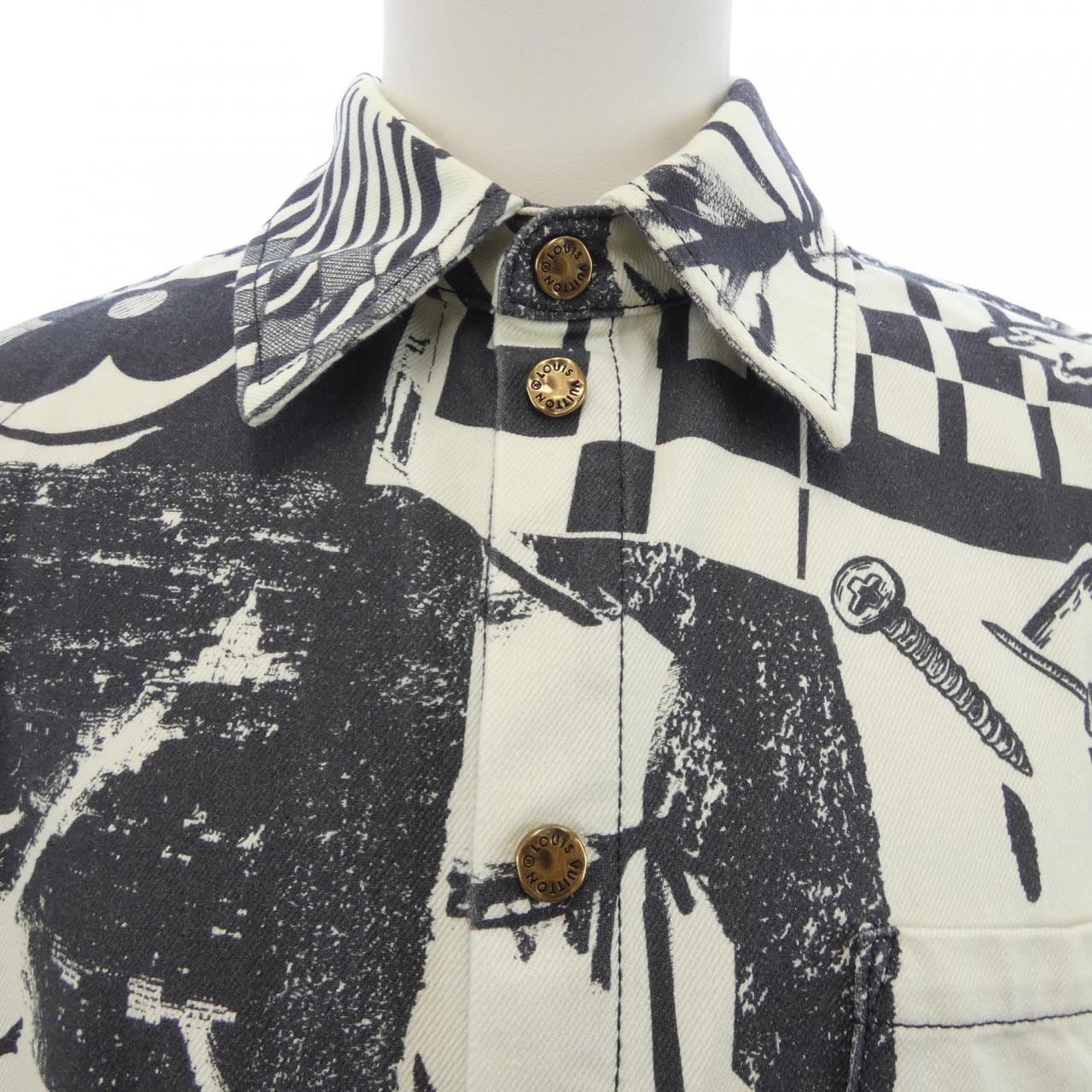 ルイヴィトン LOUIS VUITTON ショートスリーブデニムシャツ HOS73WX48 S／Sシャツ