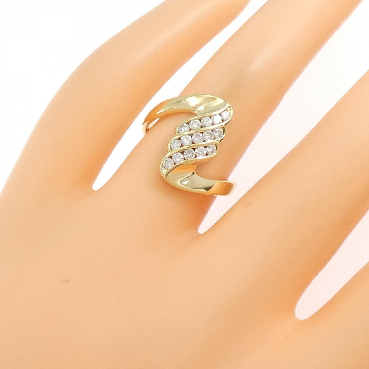 K18YG ダイヤモンド リング 0.34CT