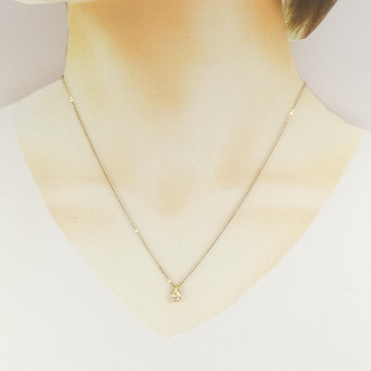 K18YG/750YG ダイヤモンド ネックレス 0.11CT