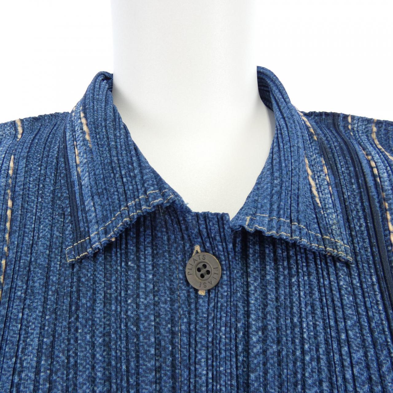 【ヴィンテージ】プリーツプリーズ PLEATS PLEASE 2001 デニム転写プリント PP12-JD251 トップス