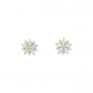【新品】PT900 フラワー ダイヤモンド ピアス 0.50CT