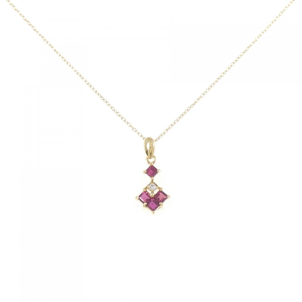 K18YG ルビー ネックレス