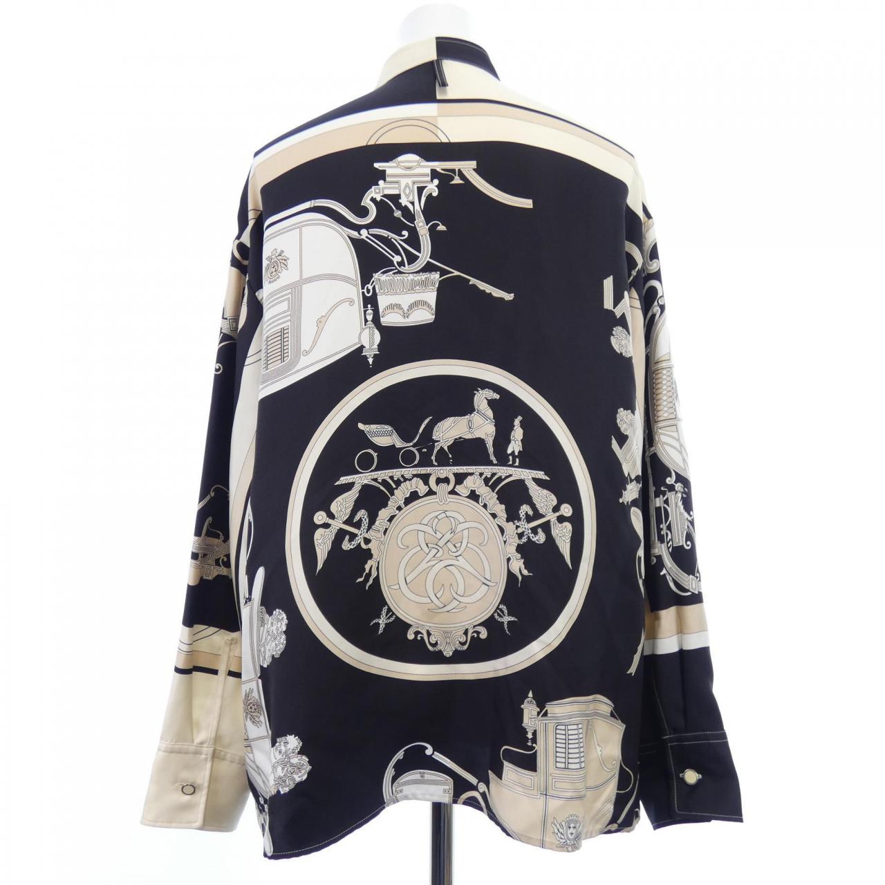 エルメス HERMES EX-LIBRIS 3E0607D7 ツイルレーヌ シャツ