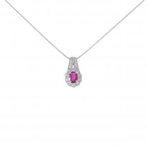 PT900/PT850 ルビー ネックレス 0.40CT