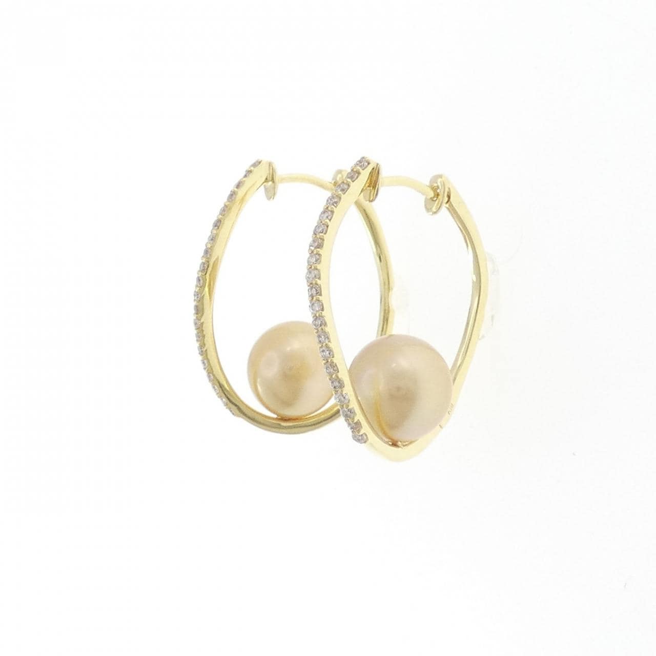 K18YG 白蝶パール ピアス 8.5mm