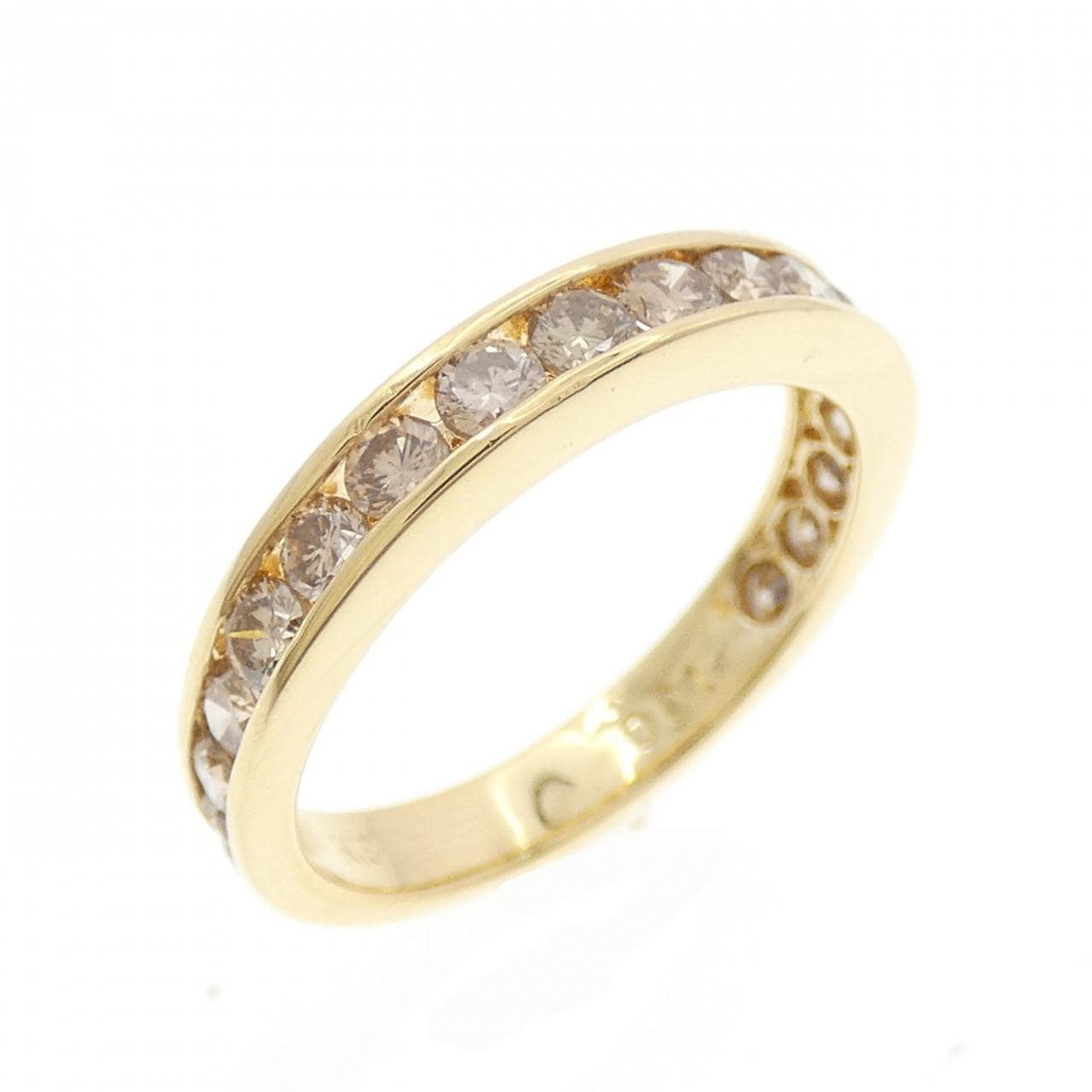 K18YG ハーフエタニティ ダイヤモンド リング 1.00CT