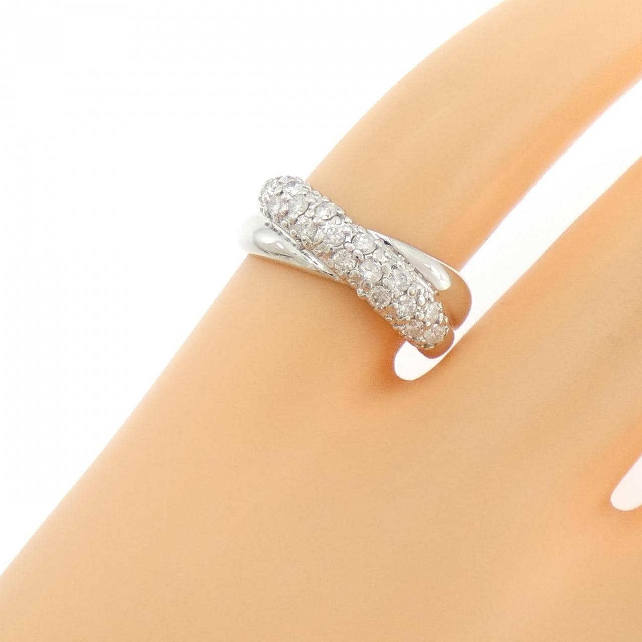 PT900 ダイヤモンド ピンキーリング 0.20CT