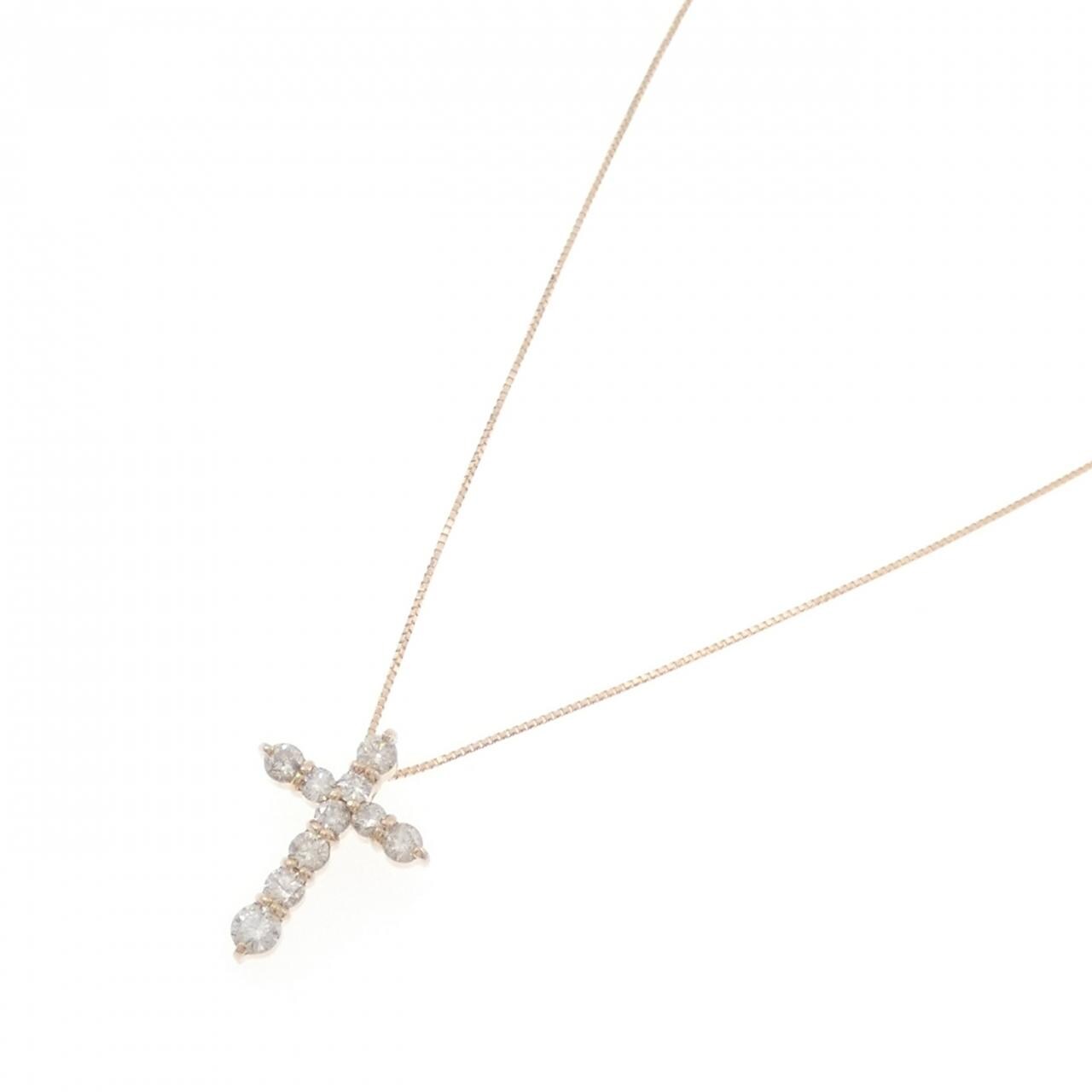 K18PG クロス ダイヤモンド ネックレス 1.00CT