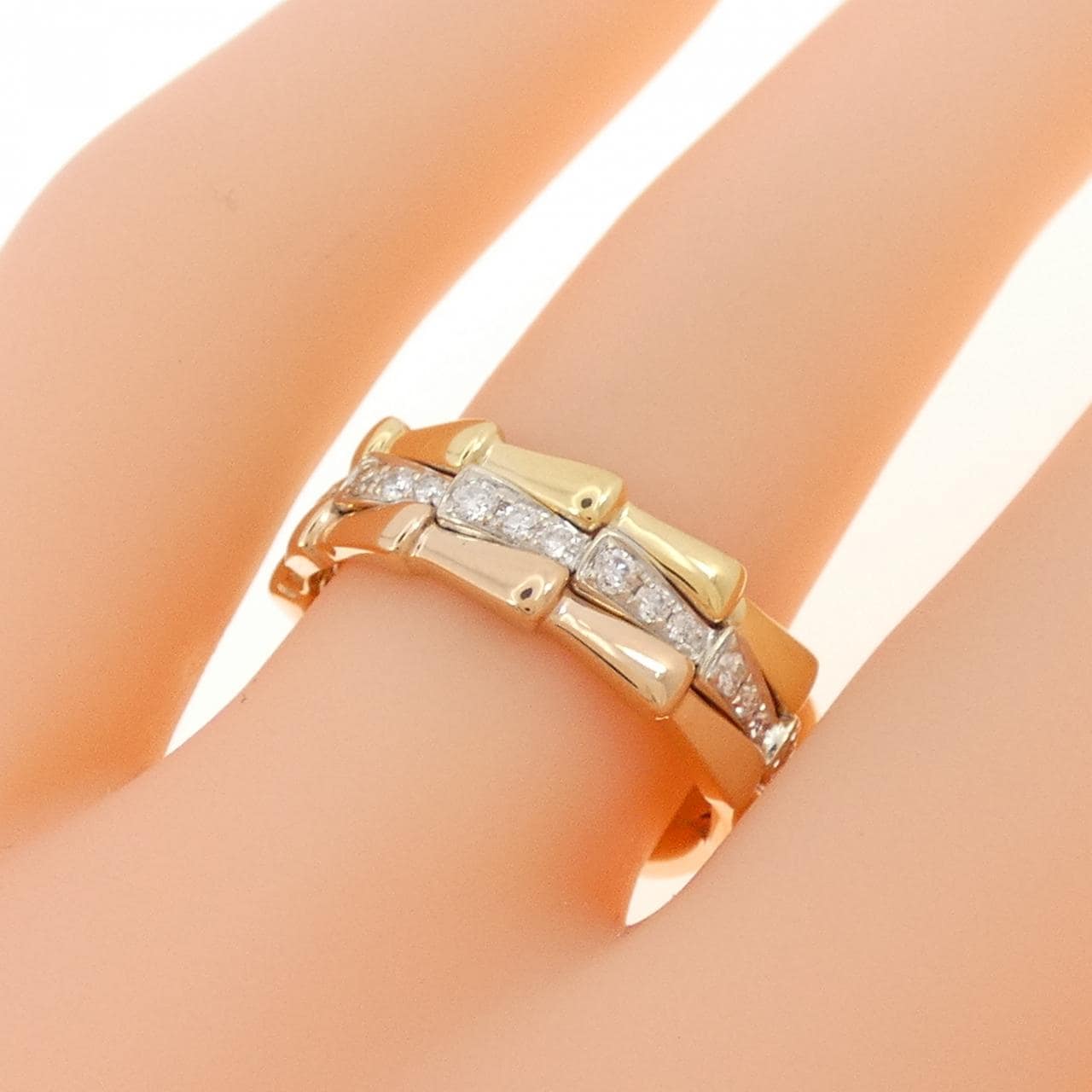 750三色钻石戒指0.30CT