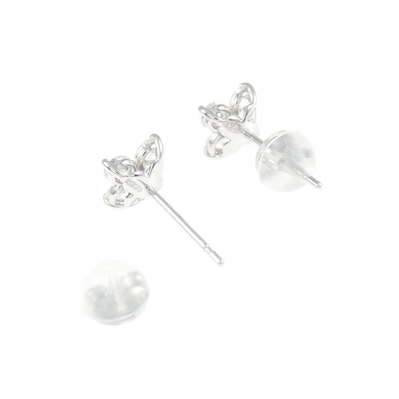 K18WG フラワー ダイヤモンド ピアス 0.5CT