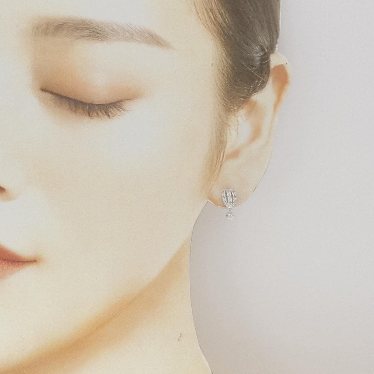 K14WG ダイヤモンド ピアス 0.18CT