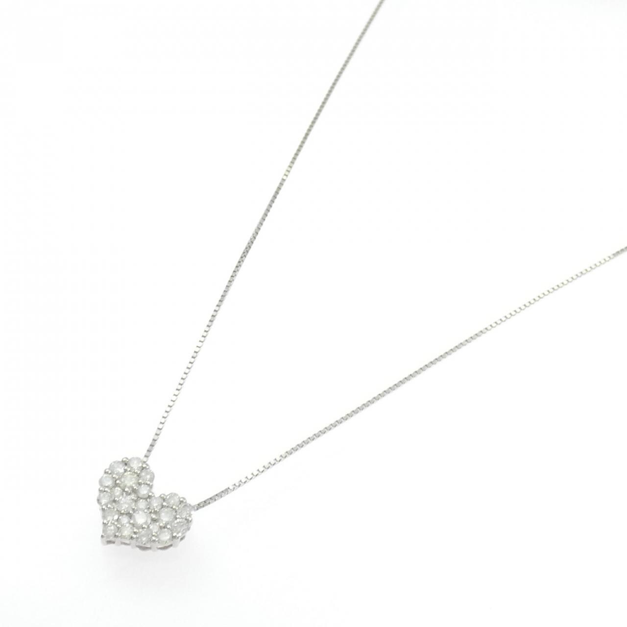 PT900/PT850 ハート ダイヤモンド ネックレス 1.00CT