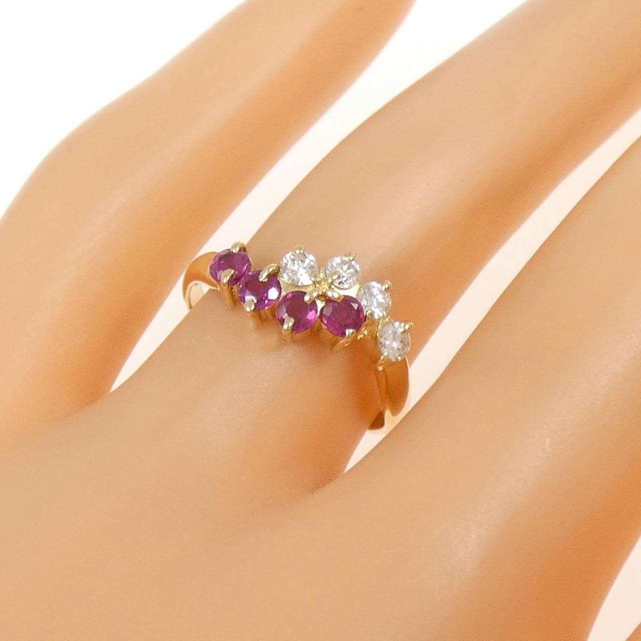 K18YG ルビー リング 0.44CT