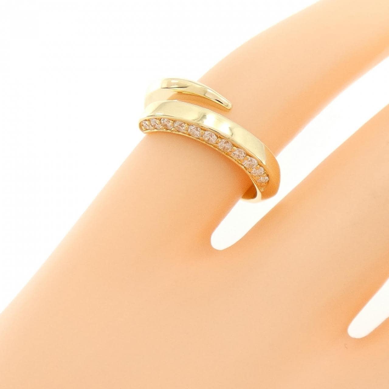 K18YG ダイヤモンド ピンキーリング 0.16CT