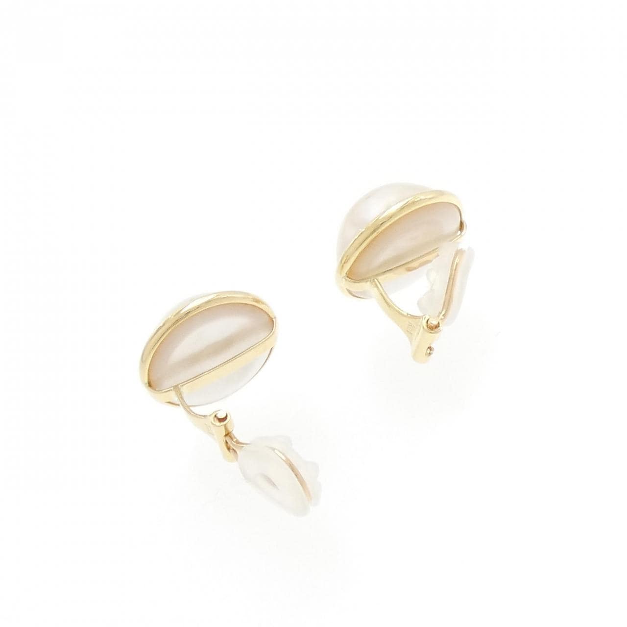 K18YG Mabe pearl earrings