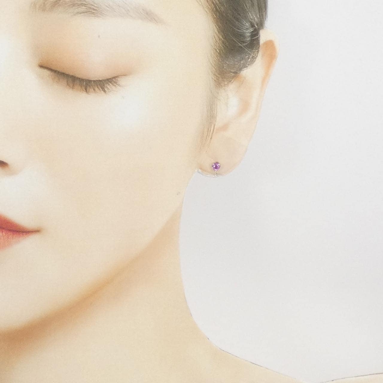 K18PG愛心藍寶石耳釘0.40CT