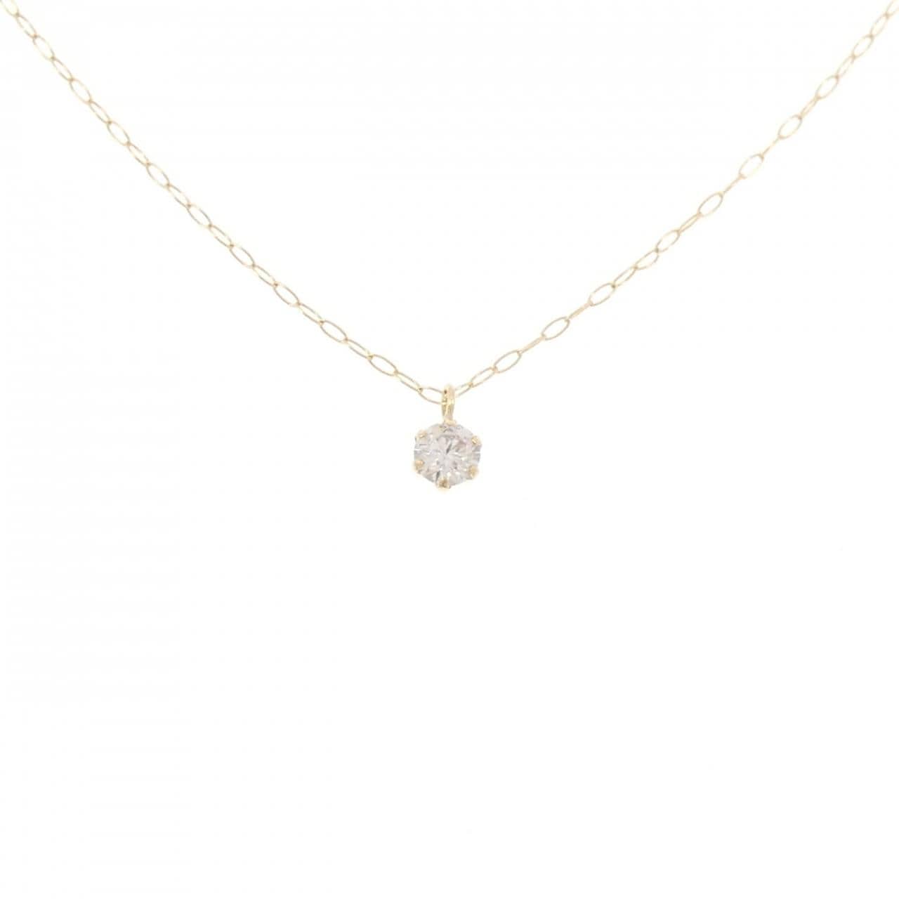 K18YG ソリティア ダイヤモンド ネックレス 0.10CT