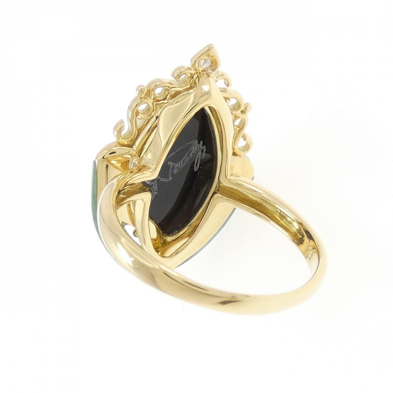 K18YG メノウカメオ リング