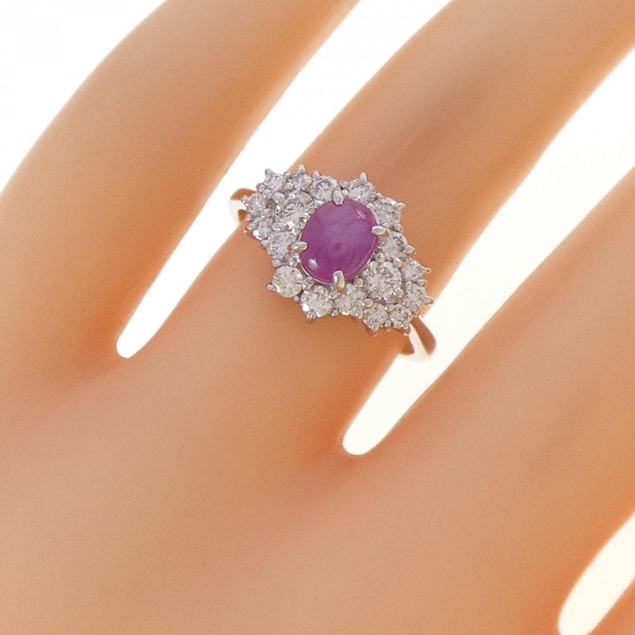 PT900 スタールビー リング 0.86CT